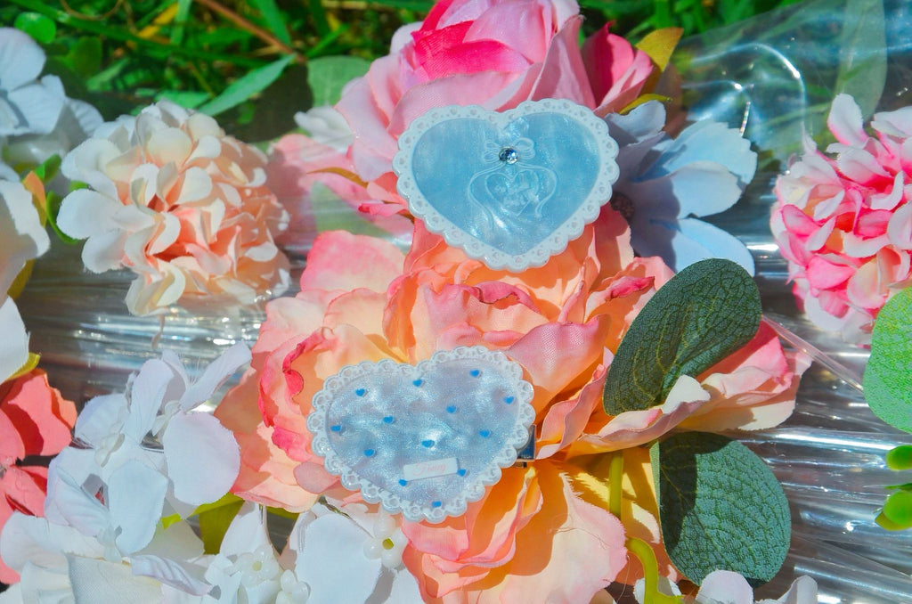 Heart-Shaped Hair Clip in Aqua Blue