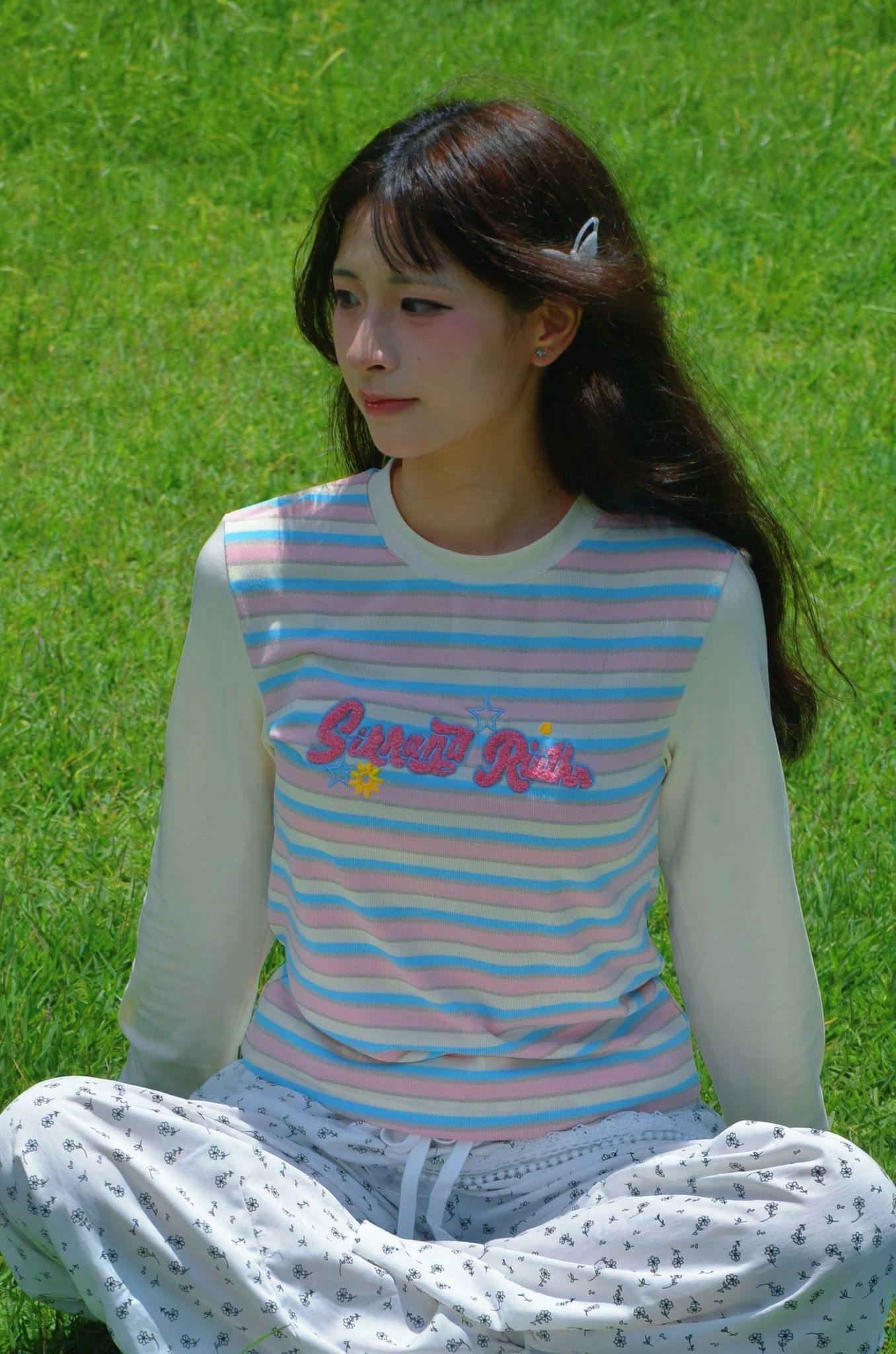 Striped Top with Textured Patterns