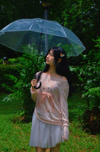 Pastel pink top with ribbon