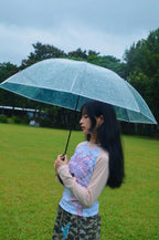 Pink top with ribbon pattern