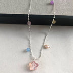 Pink star design necklace