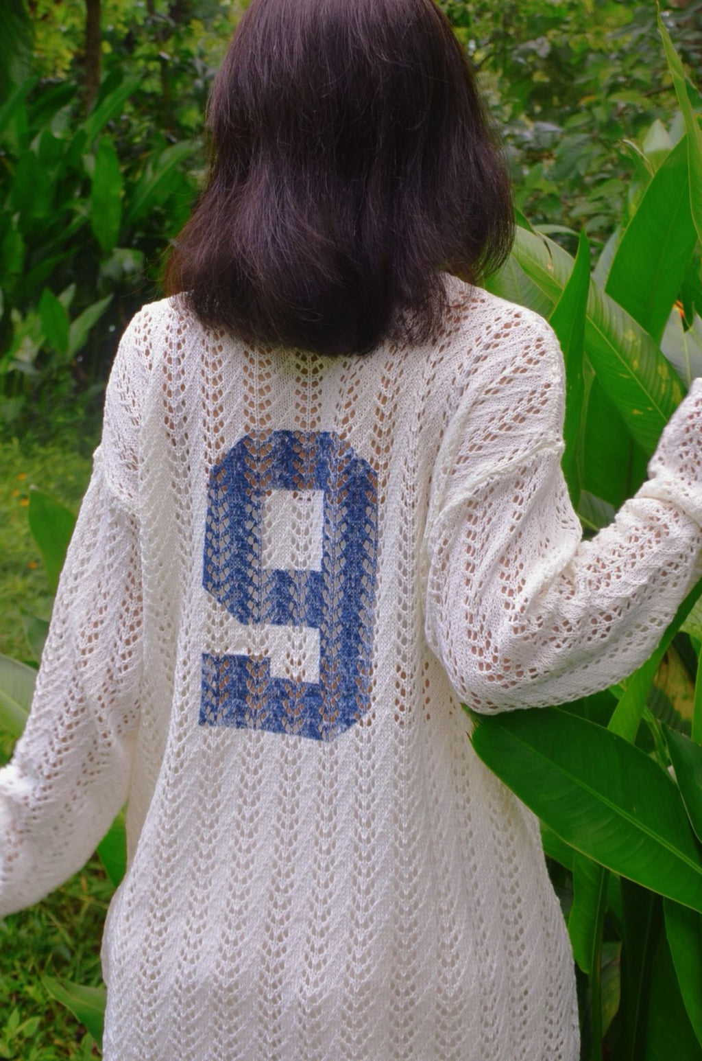 White jersey knit top