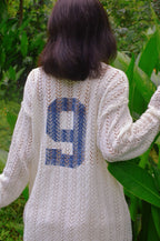 White jersey knit top