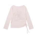 Pastel pink top with ribbon