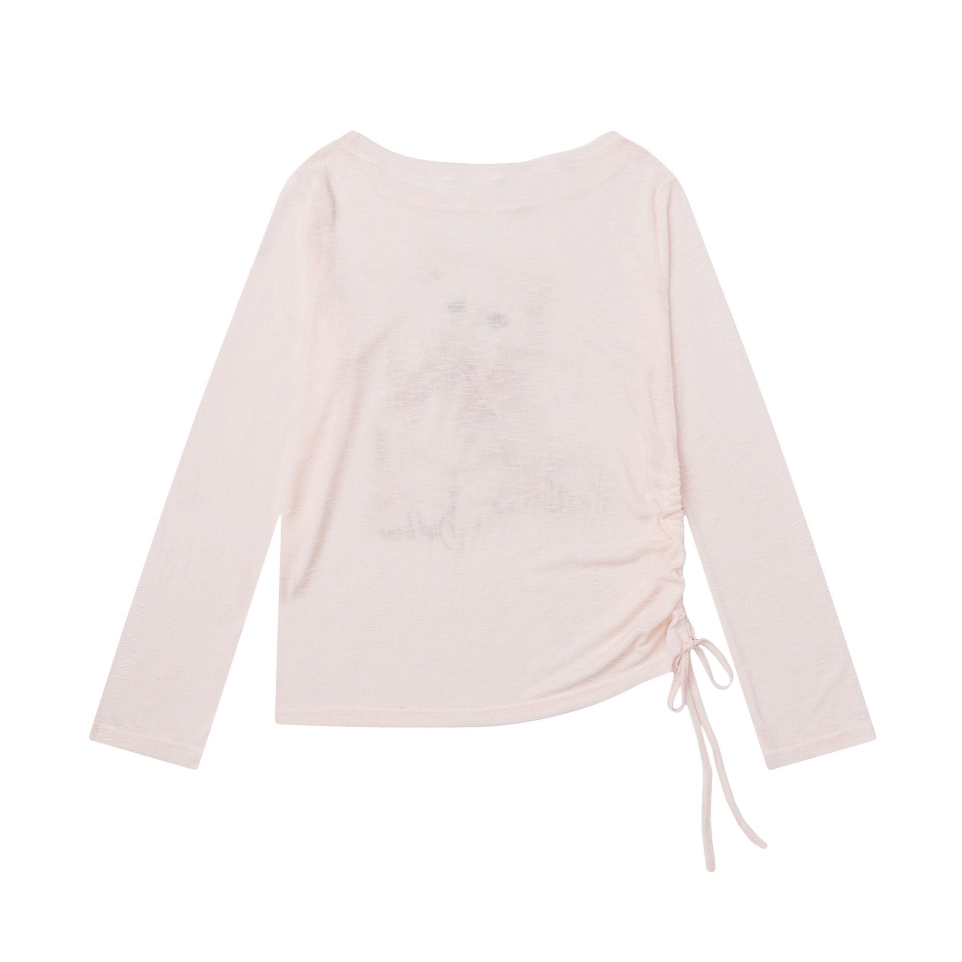 Pastel pink top with ribbon