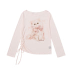 Pastel pink top with ribbon