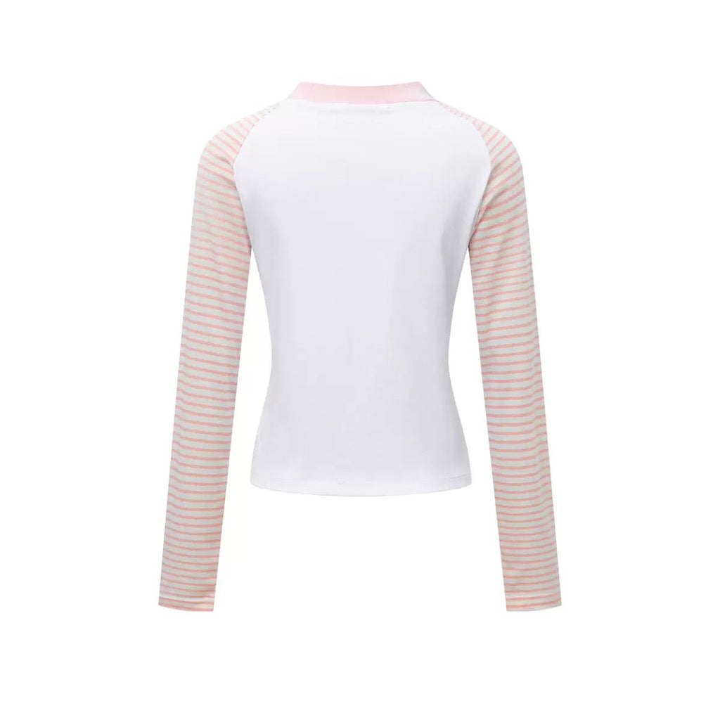 Pink top with ribbon pattern