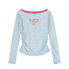 Light blue sheer floral print top